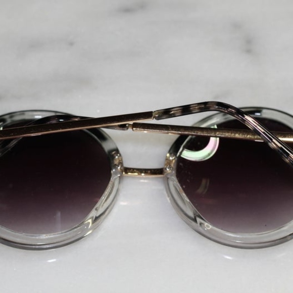 Gold & Clear Round Sunglasses